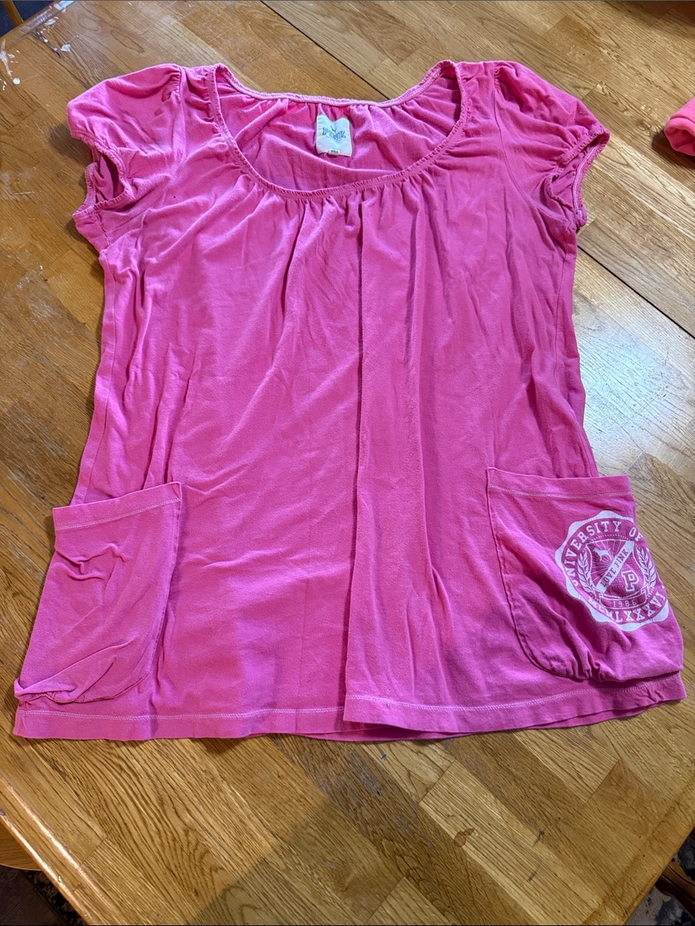 PINK Victoria's Secret Hot Pink Short Sleeve Pocket Tunic
